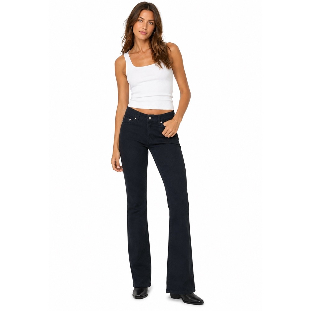 Levis 512 Perfectly Slimming Boot Cut Jeans Womens 8M Black Stretch Denim EUC